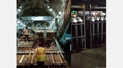 சிங்கப்பூரிலிருந்து சென்னை வந்த 256 காலி ஆக்சிஜன் சிலிண்டர்கள்: ஸ்டெர்லைட் ஆலைக்கு அனுப்பிவைப்பு