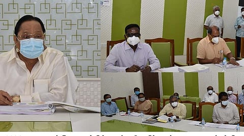 அமைச்சர் துரைமுருகன் தலைமையில் நடைபெற்ற ஆலோசனைக் கூட்டம்.