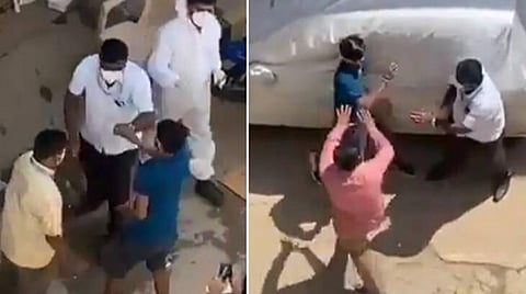 கரோனா பரிசோதனைக்கு மறுத்ததால் தாக்குதல் நடத்திய மாநகராட்சி ஊழியர்கள்