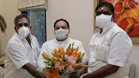 புதுச்சேரி அரசியல்: டெல்லி விரைந்த நமச்சிவாயம் பாஜக தேசிய தலைவர் ஜே.பி நட்டாவுடன் சந்திப்பு