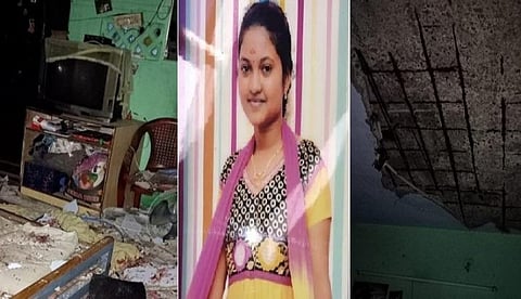 தூத்துக்குடியில் வீட்டு மேற்கூரை சிமென்ட் பூச்சு பெயர்ந்து விழுந்து இளம்பெண் பலி