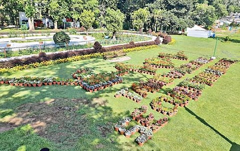 ஏற்காடு அண்ணா பூங்காவில், மலர் செடி தொட்டிகள் மூலம், ‘தடுப்பூசி போட்டுக் கொள்ளுங்கள், உயிரை காத்துக் கொள்ளுங்கள்’ என ஆங்கில எழுத்துகளில் உருவாக்கப்பட்ட விழிப்புணர்வு வாசகம்.