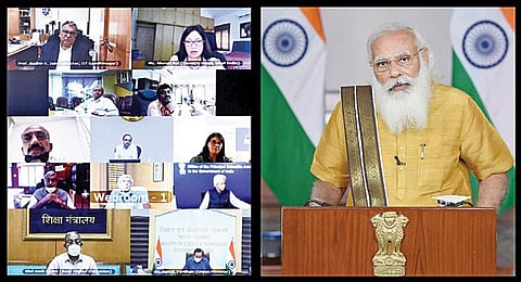 இந்திய அறிவியல் மற்றும் தொழில் ஆராய்ச்சி கவுன்சில் (சிஎஸ்ஐஆர்) விஞ்ஞானிகளுடன் பிரதமர் நரேந்திர மோடி காணொலி மூலம் நேற்று பிரதமர் மோடி கலந்துரையாடினார்.படம்: பிடிஐ