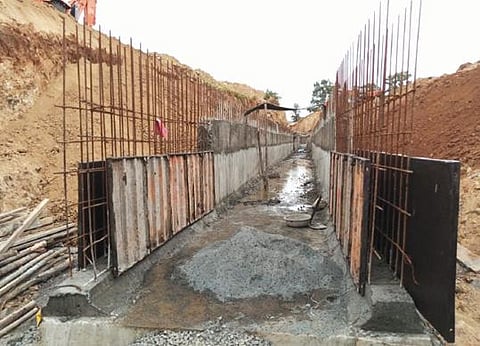 கல்வராயன்மலையில் செயல்படுத்தப்படும் கைகான் வளவு நீர்பாசனத் திட்டத்திற்கான வாய்க்கால்.