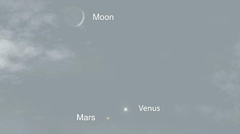 வானில் இன்றும், நாளையும் சந்திரன், செவ்வாய், வெள்ளி நெருங்கி தோன்றும் அரிய நிகழ்வு: வெறும் கண்களால் பார்க்கலாம்