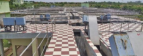 முத்துப்பட்டியில் அமைக்கப்பட்டுள்ள நவீன கழிவு நீர் சுத்திகரிப்பு நிலையம்.