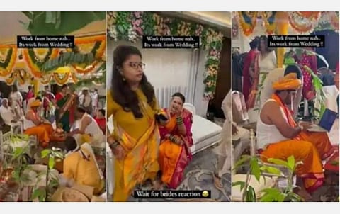 திருமண நேரத்திலும் வேலை!