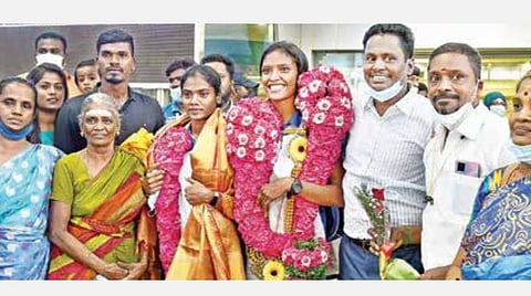 அடுத்த ஒலிம்பிக் போட்டியில் நிச்சயம் பதக்கம் வெல்வோம்: நாடு திரும்பிய திருச்சி வீராங்கனைகள் உறுதி