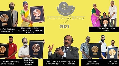 சமூகப் பணி: 7 தனி நபர்கள், நிறுவனங்களுக்கு 'சாம்பியன்ஸ் ஆஃப் சென்னை' விருதுகள்