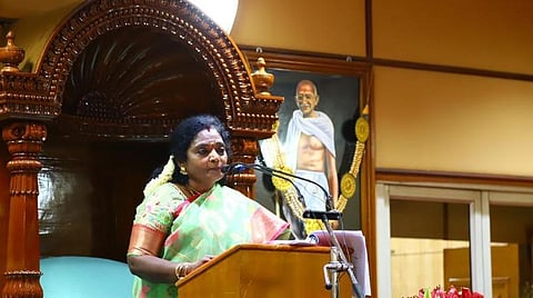 பட்ஜெட் கூட்டத்தொடரைத் தொடங்கி வைத்து தமிழில் உரையாற்றிய துணைநிலை ஆளுநர் தமிழிசை | படம்: எம். சாம்ராஜ்