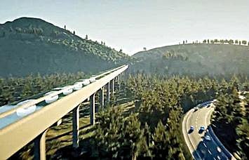 எதிர்கால போக்குவரத்து தொழில்நுட்பமான ஹைப்பர்லூப் பாட்கள் (மாதிரி படம்).