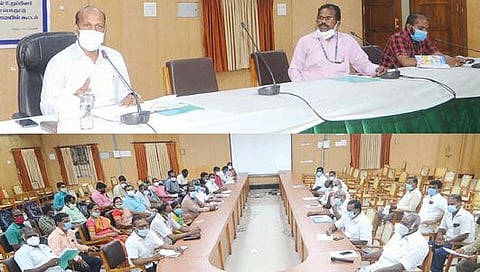 கடலூரில் தமிழ்நாடு வணிகர் நல வாரியத்தில் உறுப்பினர் சேர்க்கையினை ஊக்கு விக்கும் ஆய்வுக்கூட்டம் ஆட்சியர் கி.பாலசுப்ரமணியம் தலைமையில் நடைபெற்றது.