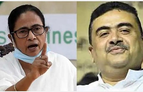 மே.வங்க முதல்வர் மம்தா பானர்ஜி, பாஜக தலைவர் சுவேந்து அதிகாரி | கோப்புப்படம்