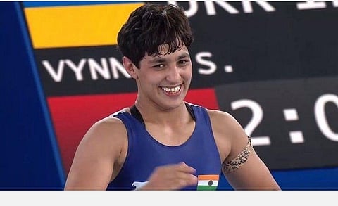 இந்திய வீராங்கனை அன்ஷு மாலிக் | படம் உதவி: ட்விட்டர்.