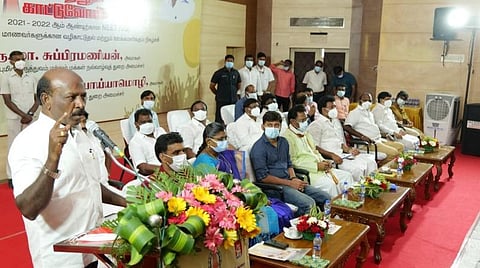 நிகழ்ச்சியில் பேசிய அமைச்சர் மா.சுப்பிரமணியன்.