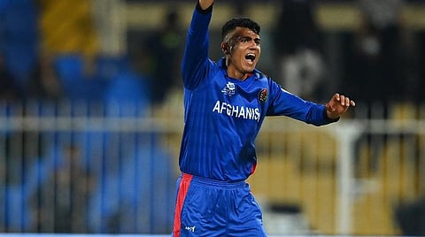 ஸ்காட்லாந்துக்கு எதிராக 5 விக்கெட்டுகளை வீழ்த்திய ஆப்கானிஸ்தாந் வீரர் முஜிப் உர் ரஹ்மான்| படம் உதவி ட்விட்டர்