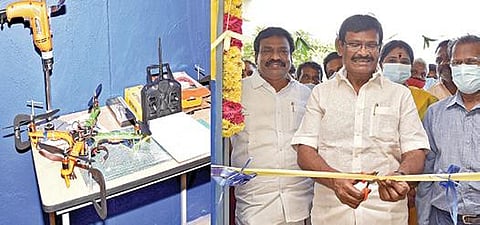 ஆவடி, காமராஜர் நகர், அரசு ஆண்கள் மேல்நிலைப் பள்ளியில் அடல் டிங்கரிங் ஆய்வகத்தை நேற்று பால்வளத் துறை அமைச்சர் சா.மு.நாசர் திறந்து வைத்தார். உடன், மாவட்ட முதன்மைக் கல்வி அலுவலர் ஆறுமுகம் உள்ளிட்டோர்.