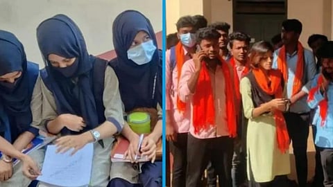 கர்நாடகாவில் ஹிஜாப் - காவி சர்ச்சை: மத அடையாளங்களை அணிய உள்துறை அமைச்சர் எதிர்ப்பு