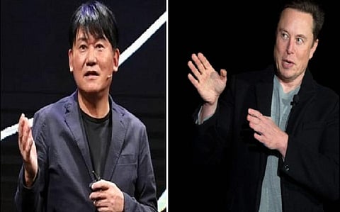 மிக்கிடானி (இடது), எலான் மஸ்க் (வலது)