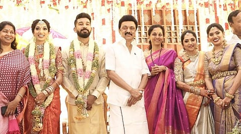 திமுக எம்.பி தமிழச்சி தங்கபாண்டியன் இல்லத் திருமண விழாவில் தமிழக முதல்வர் மு.க.ஸ்டாலின்