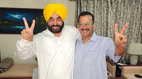 பகவந்த் மான் மற்றும் அரவிந்த் கேஜ்ரிவால்: கோப்புப் படம்