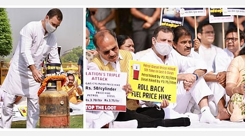 போராட்டத்தில் ஈடுபட்ட காங்கிரஸ் எம்.பிக்கள்