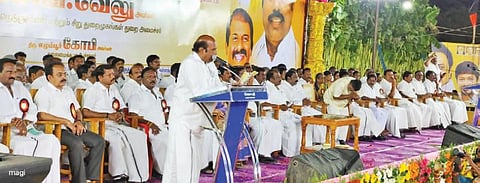 கள்ளக்குறிச்சியில் நடைபெற்ற பட்ஜெட் விளக்கப் பொதுக்கூட்டத்தில் பேசும் அமைச்சர் எ.வ.வேலு.
