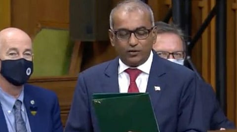 கனடா நாடாளுமன்றத்தில் கன்னடத்தில் பேசிய சந்திரா ஆர்யா.