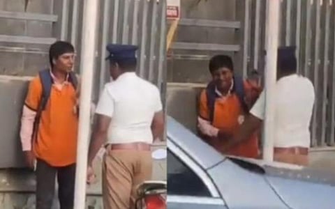 கோவையில் ‘ஸ்விகி’ ஊழியரைத் தாக்கிய போக்குவரத்துக் காவலர் கைது - பணியிடை நீக்கம் செய்த கமிஷனர்