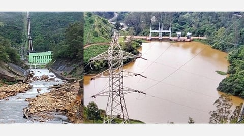 அவலாஞ்சி மின் உற்பத்தி நிலையத்துக்கு நீர் வரத்து அதிகரித்துள்ளது | இரண்டாம் படம்: நிரம்பிய குந்தா அணை