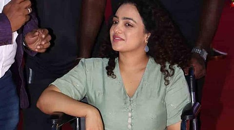 'திருச்சிற்றம்பலம்' ஆடியோ வெளியீட்டு விழா - வீல்சேரில் வந்து கலந்துகொண்ட நித்யா மேனன்