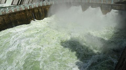 செங்கம் அடுத்த நீப்பத்துறை கிராமத்தில் உள்ள தென் பெண்ணையாற்றில் வெள்ளப்பெருக்கு ஏற்பட்டுள்ளது.