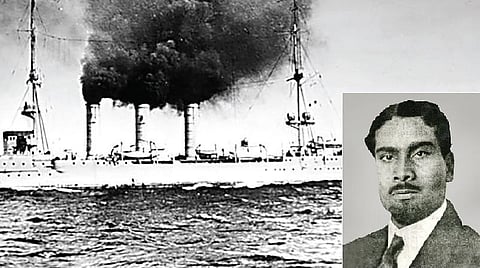 எஸ்.எம்.எஸ். எம்டன் போர்க்கப்பல். | உள்படம்: செண்பகராமன்