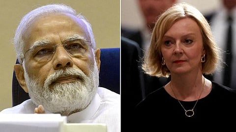 பிரதமர் மோடி, இங்கிலாந்து பிரதமர் லிஸ் ட்ரஸ் | கோப்புப் படங்கள்