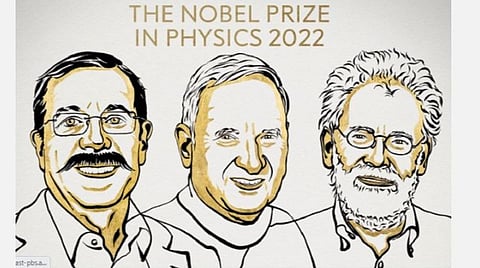 2022 இயற்பியலுக்கான நோபல் பரிசு: பிரான்ஸ், அமெரிக்கா, ஆஸ்திரியாவைச் சேர்ந்த மூவருக்கு பகிர்ந்தளிப்பு