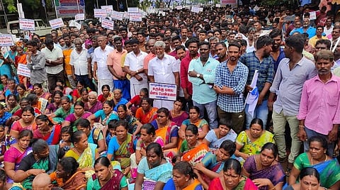 சென்னையில் நடந்த மீனவர்கள் போராட்டம்