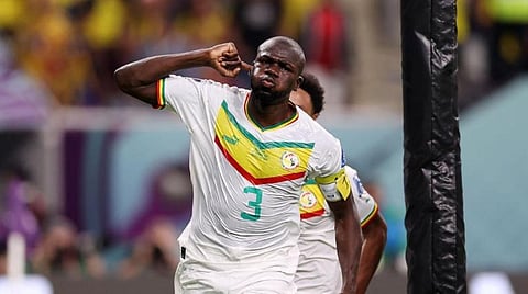 ஈக்வேடாருக்கு எதிராக கோல் பதிவு செய்ததை கொண்டாடும் செனகல் வீரர்