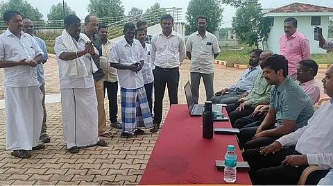 திருநள்ளாறு ஆன்மிகப் பூங்கா திறப்பு நிகழ்ச்சியில் மாவட்ட ஆட்சியரிடம் கேள்வி எழுப்பிய பொது மக்கள்