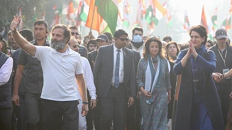 தலைநகரில் ஒற்றுமை யாத்திரை: ராகுலுடன், சோனியா, பிரியங்கா பங்கேற்பு