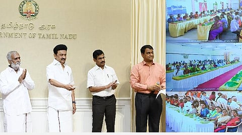 மதுரை, ராமேசுவரம், திருவண்ணாமலை கோயில்களில் நாள் முழுவதும் அன்னதானம் வழங்கும் திட்டத்தை தலைமை செயலகத்திலிருந்து காணொலி வாயிலாக நேற்று தொடங்கிவைத்தார் முதல்வர் மு.க.ஸ்டாலின்.