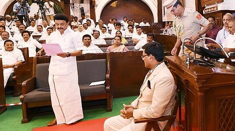 தீர்மானத்தை முன்மொழிந்து முதல்வர் ஸ்டாலின் உரை.