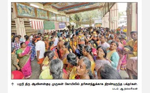 தை கிருத்திகையையொட்டி பழநியில் சுவாமி தரிசனத்துக்கு குவிந்த பக்தர்கள்