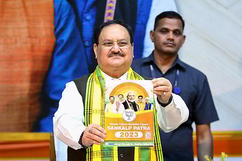 இலவச சிலிண்டர், மாணவிகளுக்கு ஸ்கூட்டி - திரிபுரா தேர்தலில் பாஜக வாக்குறுதி