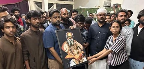 ஜேஎன்யு மாணவர்களுக்கு திமுக எம்பிக்கள் ஆறுதல் - மாணவர் பேரவை அலுவலகத்தில் மீண்டும் பெரியார் படம்