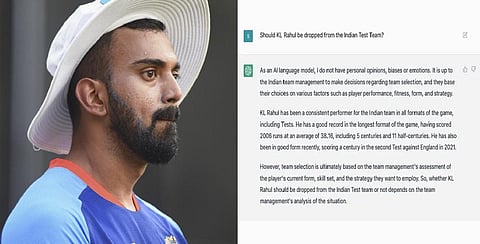 கே.எல்.ராகுல் மற்றும் சாட்ஜிபிடி பதில்