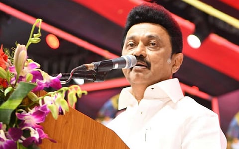 சென்னையில் நடந்த தனது பிறந்தநாள் விழா பொதுக் கூட்டத்தில் பேசிய தமிழக முதல்வர் மு.க.ஸ்டாலின்.