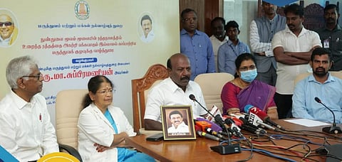 செய்தியாளர்களிடம் பேசிய அமைச்சர் மா.சுப்பிரமணியன்