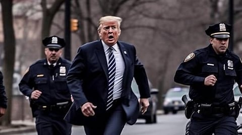 ட்ரம்ப் கைது செய்யப்பட்டால் எப்படி இருக்கும்: வைரலான புகைப்படங்கள்..!