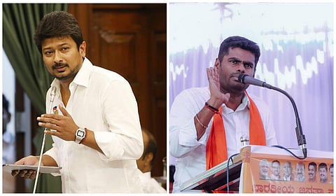 உதயநிதி ஸ்டாலின் (இடது) அண்ணாமலை (வலது) | கோப்புப்படம்