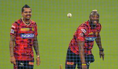 பயிற்சியில் கொல்கத்தா வீரர்கள்